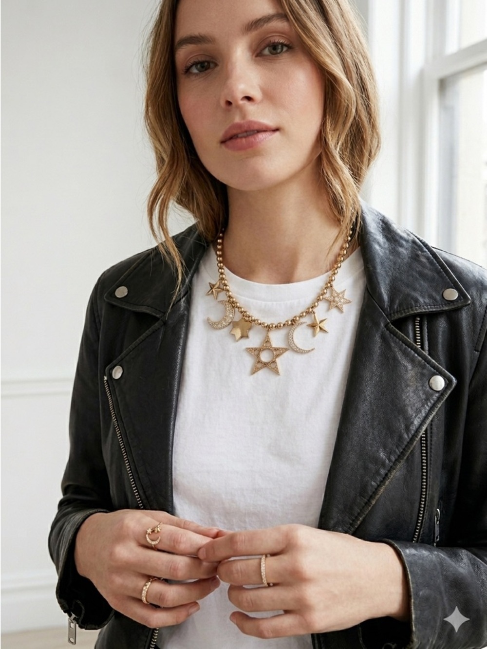 Kirks Folly Rose Gold Celestial Crystal Moon & Star Charm Necklace
